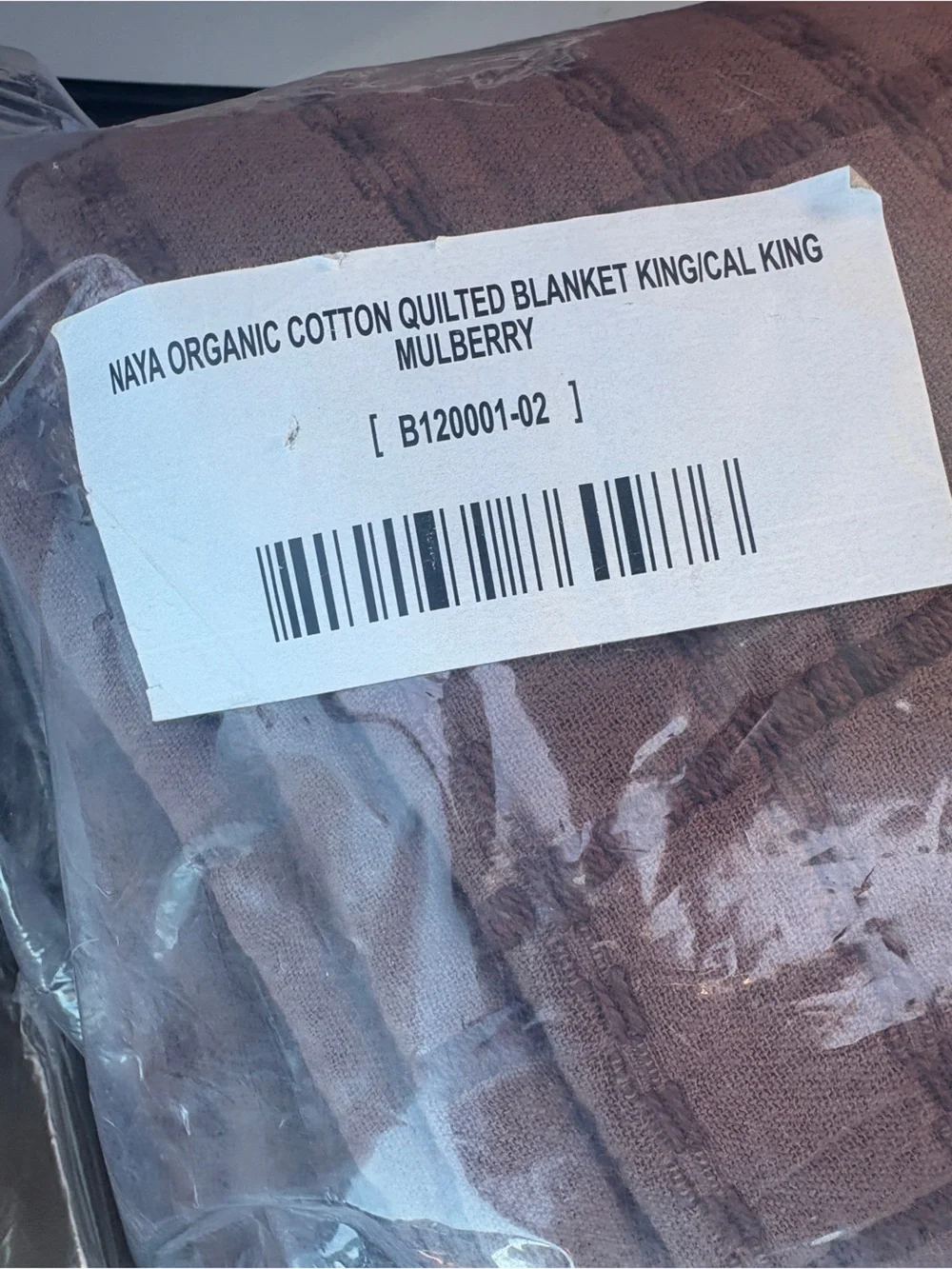 🆕The Citizenry NAYA Organic Cotton Quilted Bed Blanket King/Cal-King Mulberry